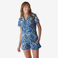 Poplin Women's Shorts Set - Peacock, XS,Peacock