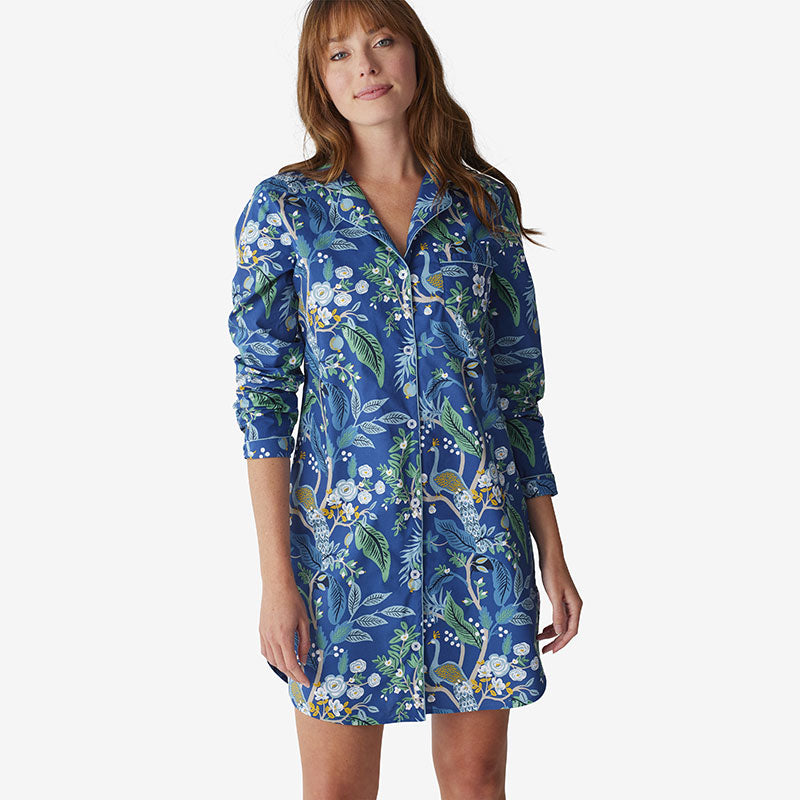 Poplin Women's Nightshirt - Peacock, XS,Peacock