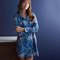 Poplin Women's Nightshirt - Peacock, XS,Peacock