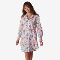 Poplin Women's Nightshirt - Strawberry Fields, XXL,Strawberry Fields