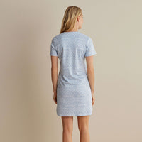 Printed Pima Cotton Women's Nightgown - Damask Blue, XXL,Damask Blue