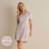 Printed Pima Cotton Women's Nightgown - Damask Taupe, XXL,Damask Taupe