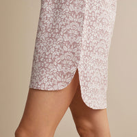 Printed Pima Cotton Women's Nightgown - Damask Taupe, XXL,Damask Taupe