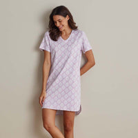 Printed Pima Cotton Women's Nightgown - Lisbon Mauve, S,Lisbon Mauve
