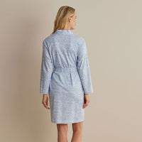 Printed Pima Cotton Women's Kimono Robe - Damask Blue, XXL,Damask Blue