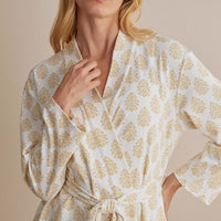 Printed Pima Cotton Women's Kimono Robe - Butti Bouquet, XXL,Butti Bouquet
