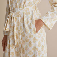 Printed Pima Cotton Women's Kimono Robe - Butti Bouquet, XXL,Butti Bouquet