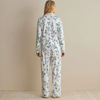 Printed Pima Cotton Women's Button-Down Pajama Set - Quiet Garden, XXL,Quiet Garden