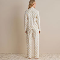 Printed Pima Cotton Women's Button-Down Pajama Set - Butti Bouquet, XXL,Butti Bouquet