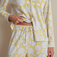 Printed Pima Cotton Women's Button-Down Pajama Set - Avignon, XS,Avignon