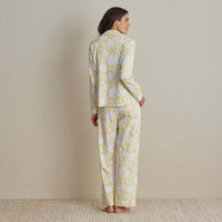Printed Pima Cotton Women's Button-Down Pajama Set - Avignon, XS,Avignon