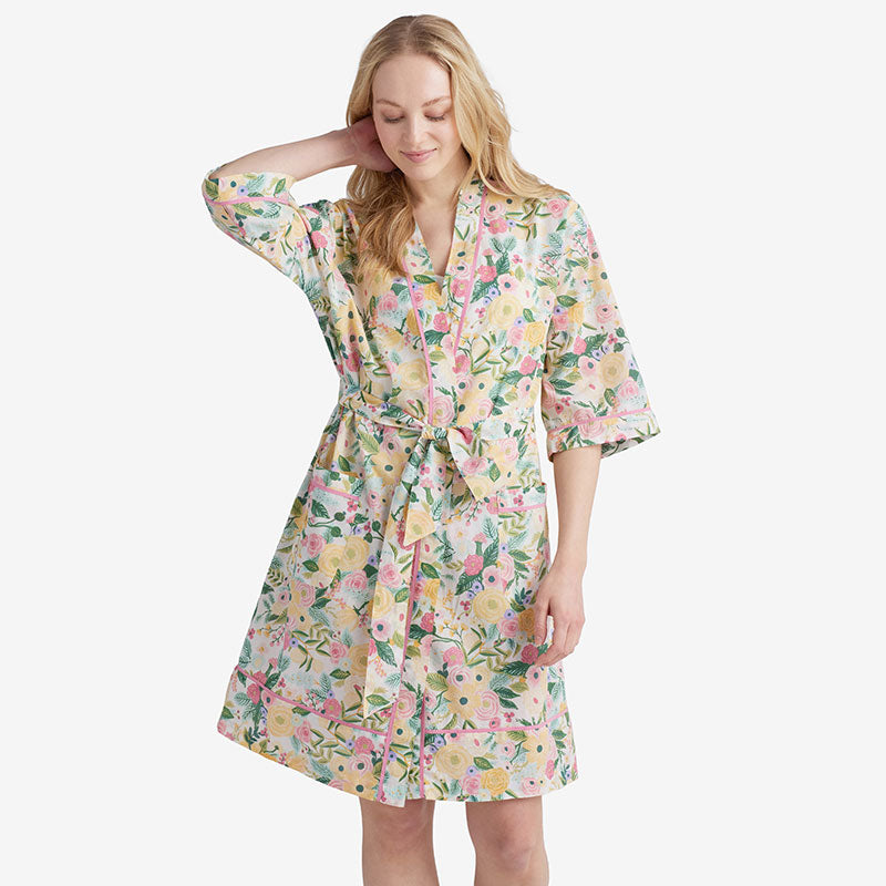 Printed Voile Women's Kimono Robe - Garden Party, M/L,Garden Party