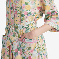 Printed Voile Women's Kimono Robe - Garden Party, M/L,Garden Party