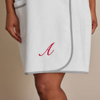 Contrast Piping Women's Shower Wrap - White/Black, S/M,White/Black