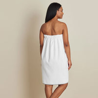 Contrast Piping Women's Shower Wrap - White/Black, S/M,White/Black