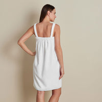 Contrast Piping Women's Shower Wrap - White/Blue, S/M,White/Blue
