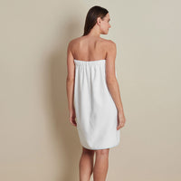 Contrast Piping Women's Shower Wrap - White/Blue, S/M,White/Blue
