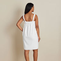 Contrast Piping Women's Shower Wrap - White/Pink, S/M,White/Pink