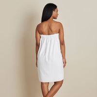 Contrast Piping Women's Shower Wrap - White/Pink, S/M,White/Pink