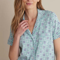 Printed Peruvian Cotton Women's Shorts Set - Cool Daisy, S,Cool Daisy