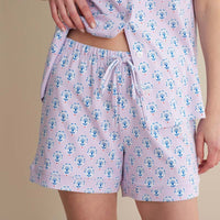 Printed Peruvian Cotton Women's Shorts Set - Petite Floral, XL,Petite Floral