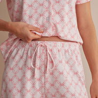 Printed Peruvian Cotton Women's Shorts Set - Mosaic Pink, XXL,Mosaic Pink