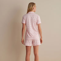 Printed Peruvian Cotton Women's Shorts Set - Mosaic Pink, XXL,Mosaic Pink