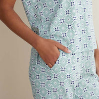 Printed Peruvian Cotton Women's Jogger Pants Pajama Set - Cool Daisy, S,Cool Daisy