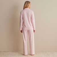 Printed Peruvian Cotton Women's Button-Down Pajama Set - Mosaic Pink, XXL,Mosaic Pink