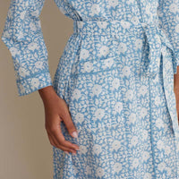 Printed Voile Women's Kimono Robe - Floral Weave, M/L,Floral Weave