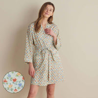 Printed Voile Women's Kimono Robe - Meadow Song, XS/S,Meadow Song