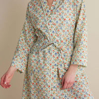 Printed Voile Women's Kimono Robe - Meadow Song, XS/S,Meadow Song