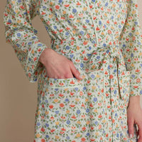 Printed Voile Women's Kimono Robe - Meadow Song, XS/S,Meadow Song
