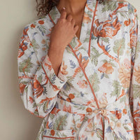 Printed Voile Women's Kimono Robe - Wild Bloom, XS/S,Wild Bloom