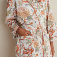 Printed Voile Women's Kimono Robe - Wild Bloom, XS/S,Wild Bloom