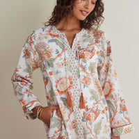 Printed Voile Women's Caftan - Wild Bloom, XS,Wild Bloom
