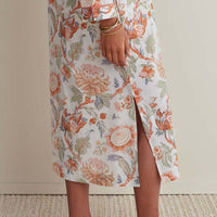 Printed Voile Women's Caftan - Wild Bloom, XS,Wild Bloom
