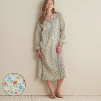 Printed Voile Women's Caftan - Meadow Song, XS,Meadow Song