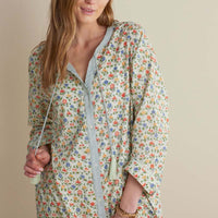Printed Voile Women's Caftan - Meadow Song, XS,Meadow Song