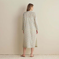 Printed Voile Women's Caftan - Meadow Song, XS,Meadow Song