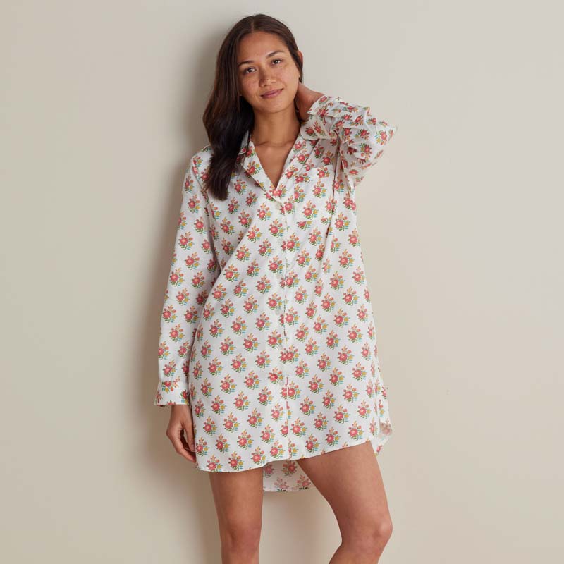 Printed Women's Nightshirt - Petite Floral, S,Petite Floral