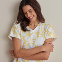 Printed Pima Cotton Women's Jogger Pants Pajama Set - Avignon, XXL,Avignon