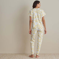 Printed Pima Cotton Women's Jogger Pants Pajama Set - Avignon, XXL,Avignon