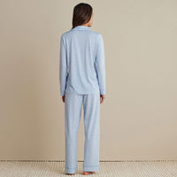 Cotton Modal Women's Button-Down Pajama Set - Vintage Leaf, XXL,Vintage Leaf
