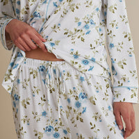 Cotton Modal Women's Button-Down Pajama Set - Flower Burst, XXL,Flower Burst
