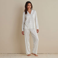 Cotton Modal Women's Button-Down Pajama Set - Framed Flowers, XXL,Framed Flowers
