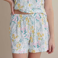 Cotton Modal Women's Shorts Set - Spring Garden, M,Spring Garden