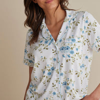 Cotton Modal Women's Cropped Pants Pajama Set - Flower Burst, XXL,Flower Burst