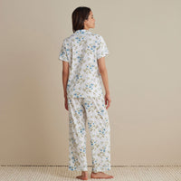 Cotton Modal Women's Cropped Pants Pajama Set - Flower Burst, XXL,Flower Burst