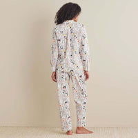 Printed Poplin Women's Button-Down Pajama Set - Kittie Party, XXL,Kittie Party